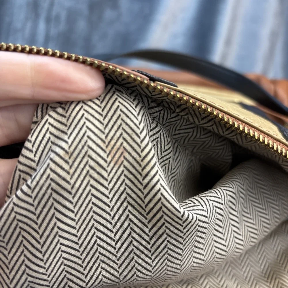 Steve Madden Satchel Frances Pebbled Snake Faux Leather Brown Gold‎ Tone Retro